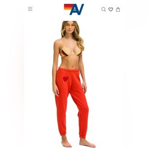 Aviator Nation Heart Embroidery Sweatpants